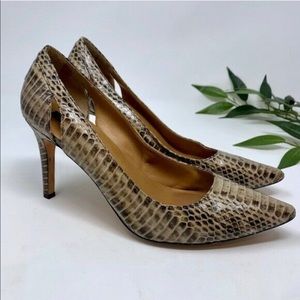Ann Taylor Python Snakeskin Leather Pumps 7.5
